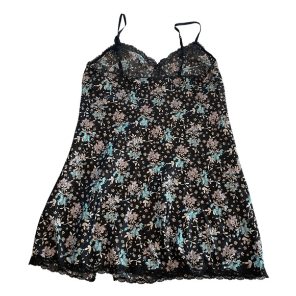 Victoria's Secret Black Floral Slip Dress With A Slit Medium - Picture 5 of 7